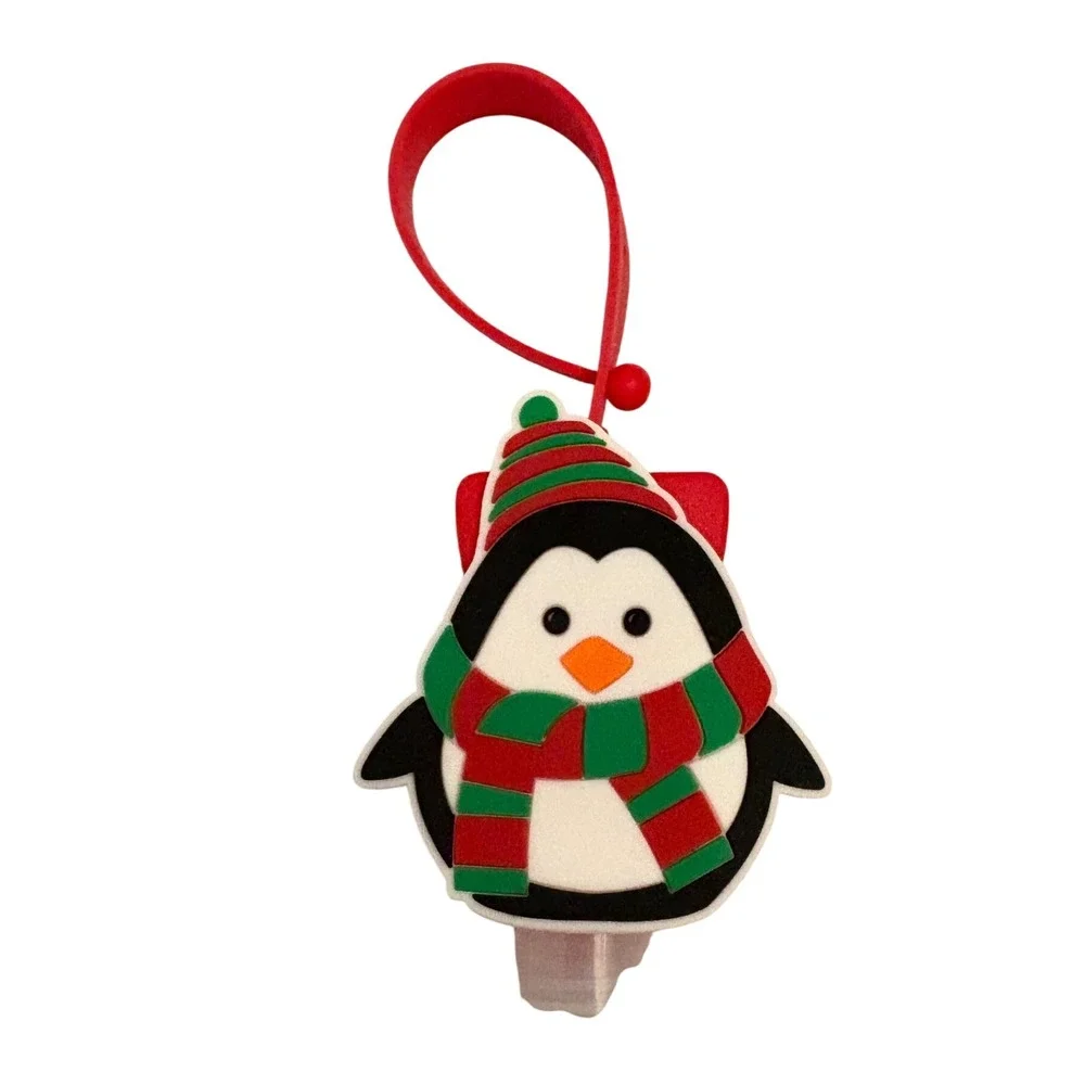 Penguin Hand Sanitizer‎ Holder Clip On Hanging Christmas Festive Rubber Portable